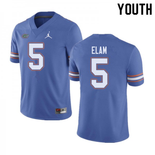 Jordan Brand Youth #5 Kaiir Elam Florida Gators College Football Jerseys Blue